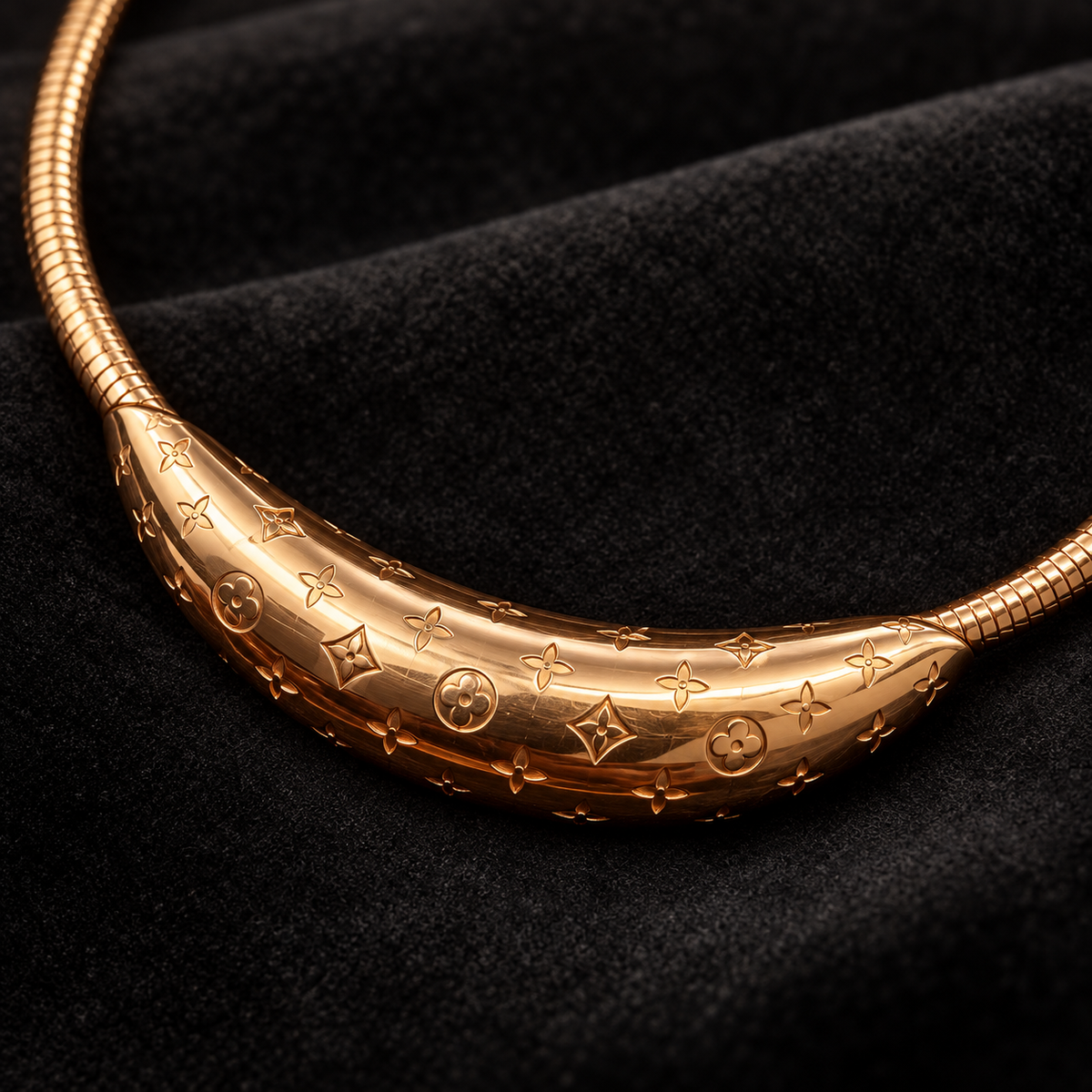 Rose Curve Collar Necklace