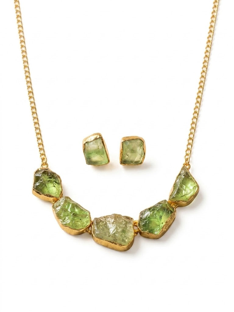 Luminous Rawstone Set — Indo-Western jewellery set, Papa Diaries Malta (view 3)