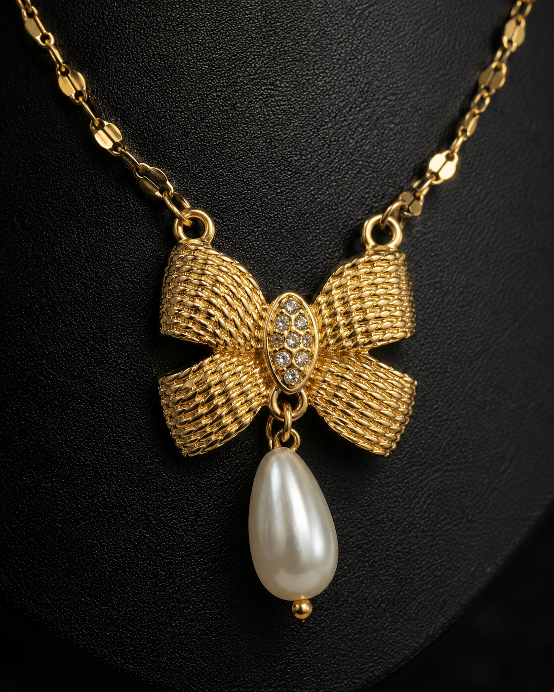 Pearl Bow Necklace — Indo-Western necklace, Papa Diaries Malta (view 5)