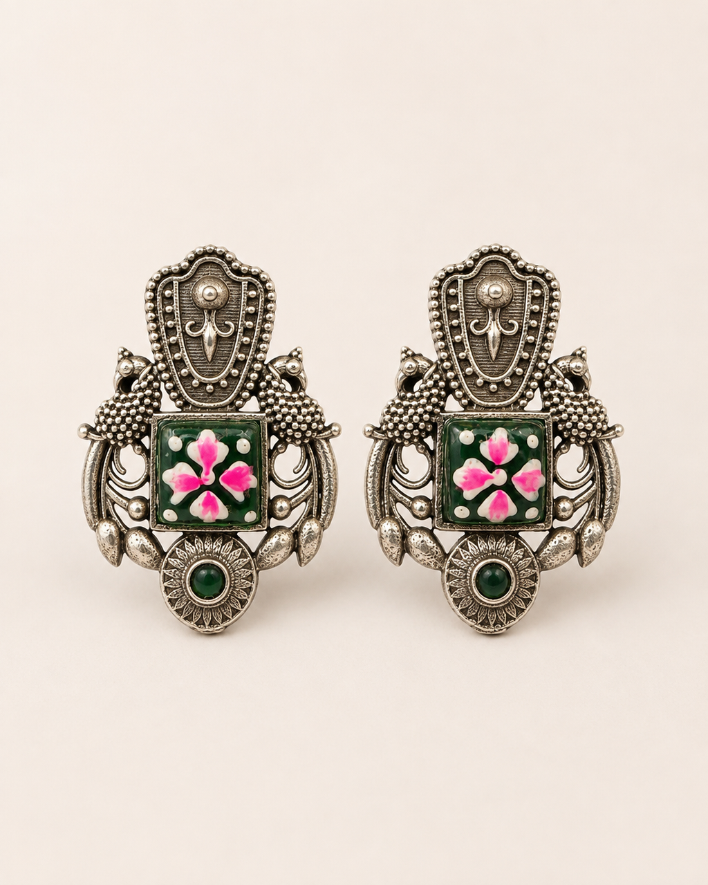 Mehfil Green Earrings — Indo-Western earrings, Papa Diaries Malta (view 2)