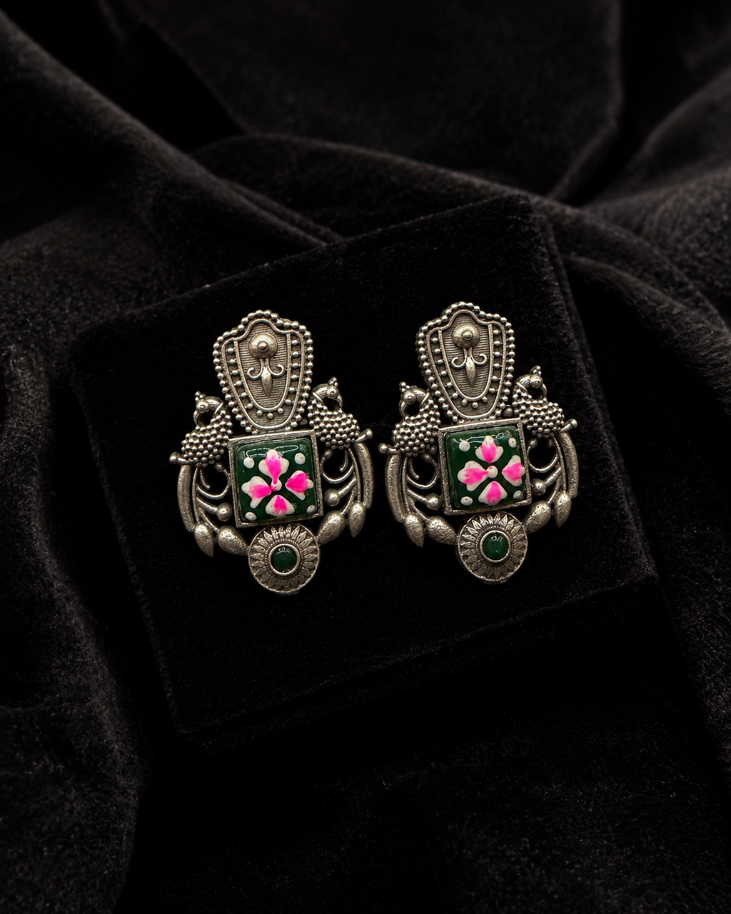 Mehfil Green Earrings — Indo-Western earrings, Papa Diaries Malta (view 3)
