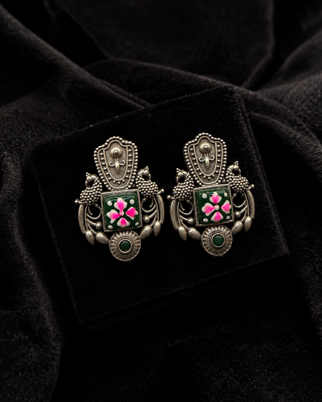 Mehfil Green Earrings — Indo-Western earrings, Papa Diaries Malta (view 3)