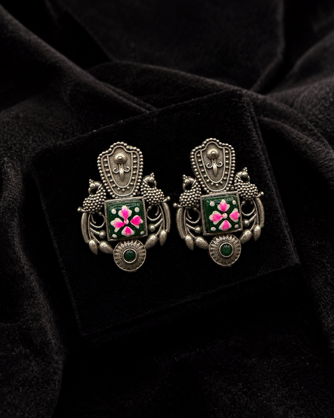 Mehfil Green Earrings — Indo-Western earrings, Papa Diaries Malta (view 3)