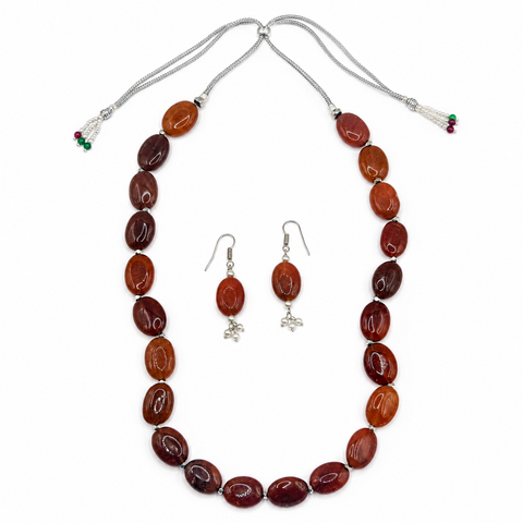 Amber Earth Bead Set — Indo-Western jewellery set, Papa Diaries Malta (view 3)