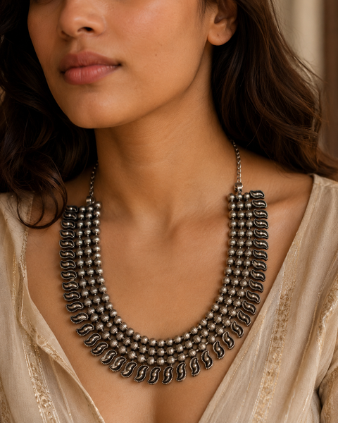 Paisley Armour Necklace — Indo-Western necklace, Papa Diaries Malta (view 3)