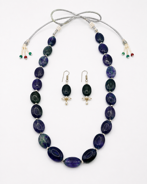 Midnight Tide Bead Set — Indo-Western jewellery set, Papa Diaries Malta (view 4)