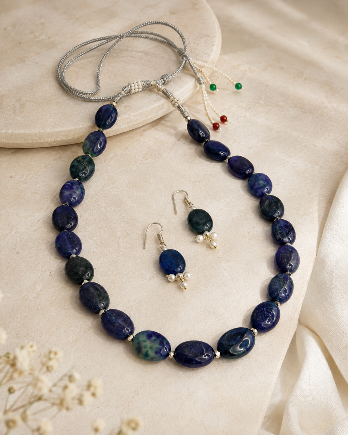 Midnight Tide Bead Set — Indo-Western jewellery set, Papa Diaries Malta