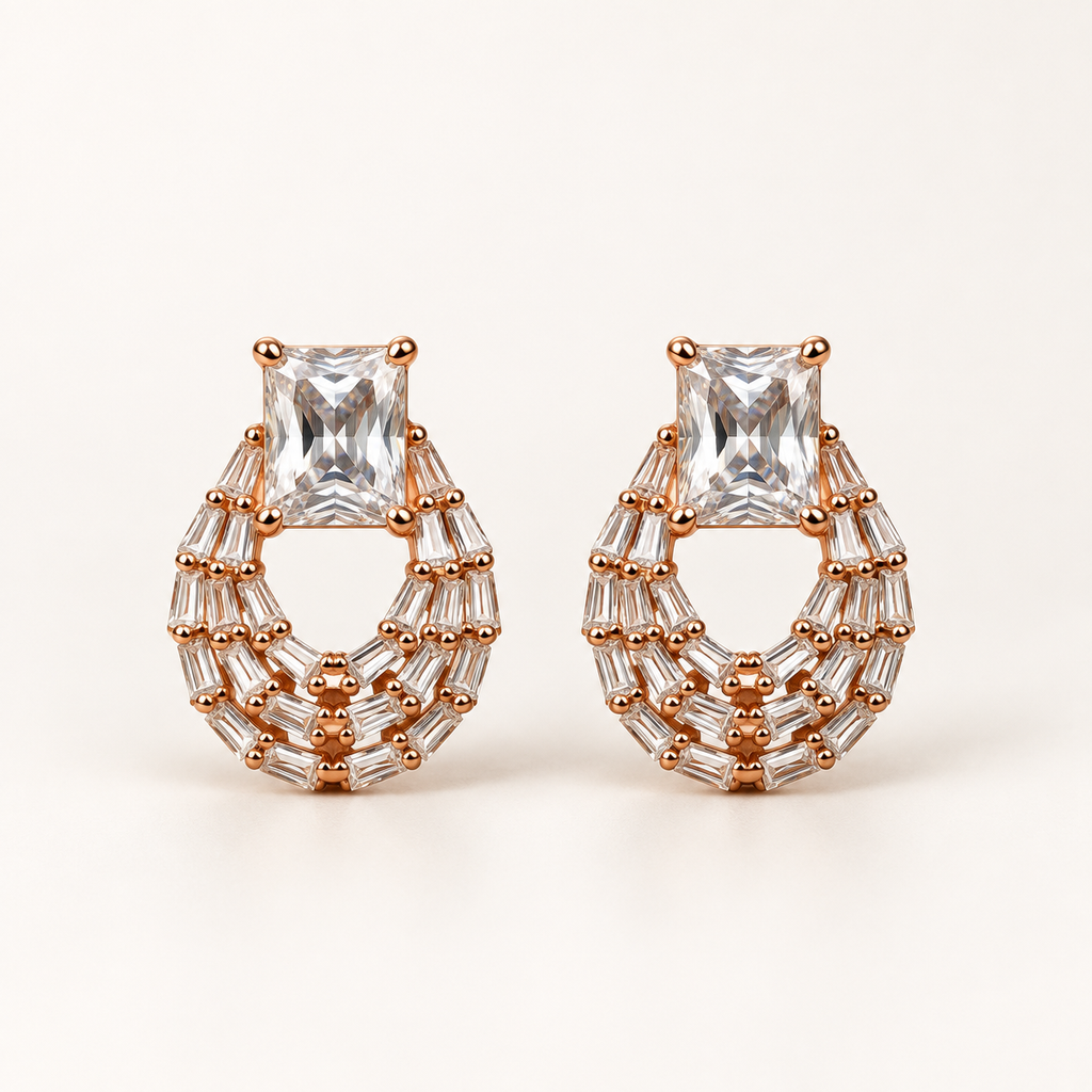 Crystal Teardrop Studs — Indo-Western earrings, Papa Diaries Malta (view 2)
