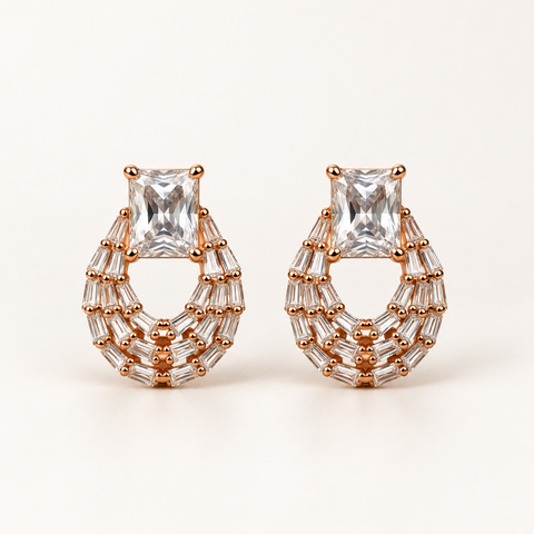 Crystal Teardrop Studs — Indo-Western earrings, Papa Diaries Malta (view 2)