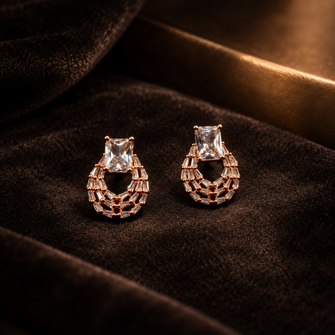 Crystal Teardrop Studs — Indo-Western earrings, Papa Diaries Malta (view 3)