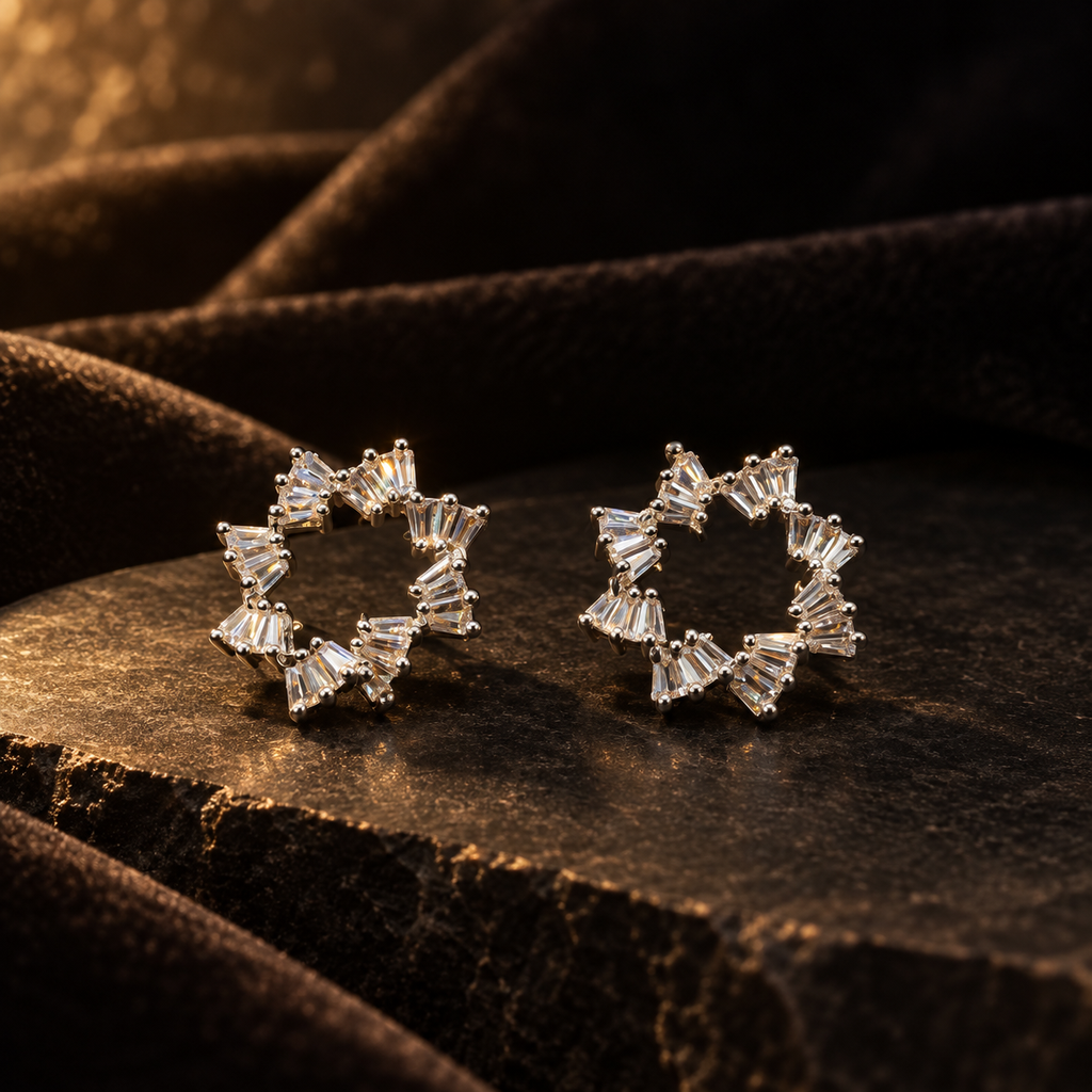 Crystal Wreath Studs — Indo-Western earrings, Papa Diaries Malta