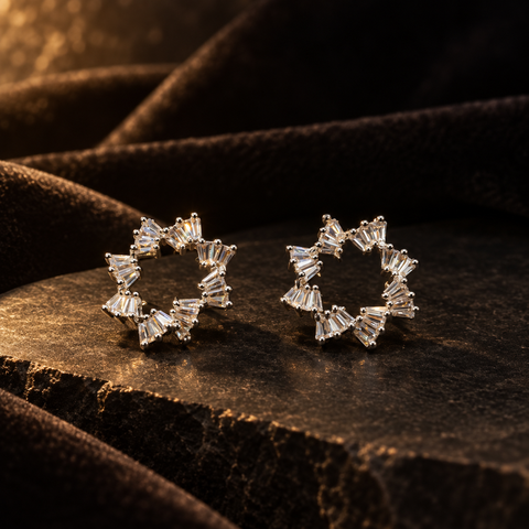 Crystal Wreath Studs — Indo-Western earrings, Papa Diaries Malta