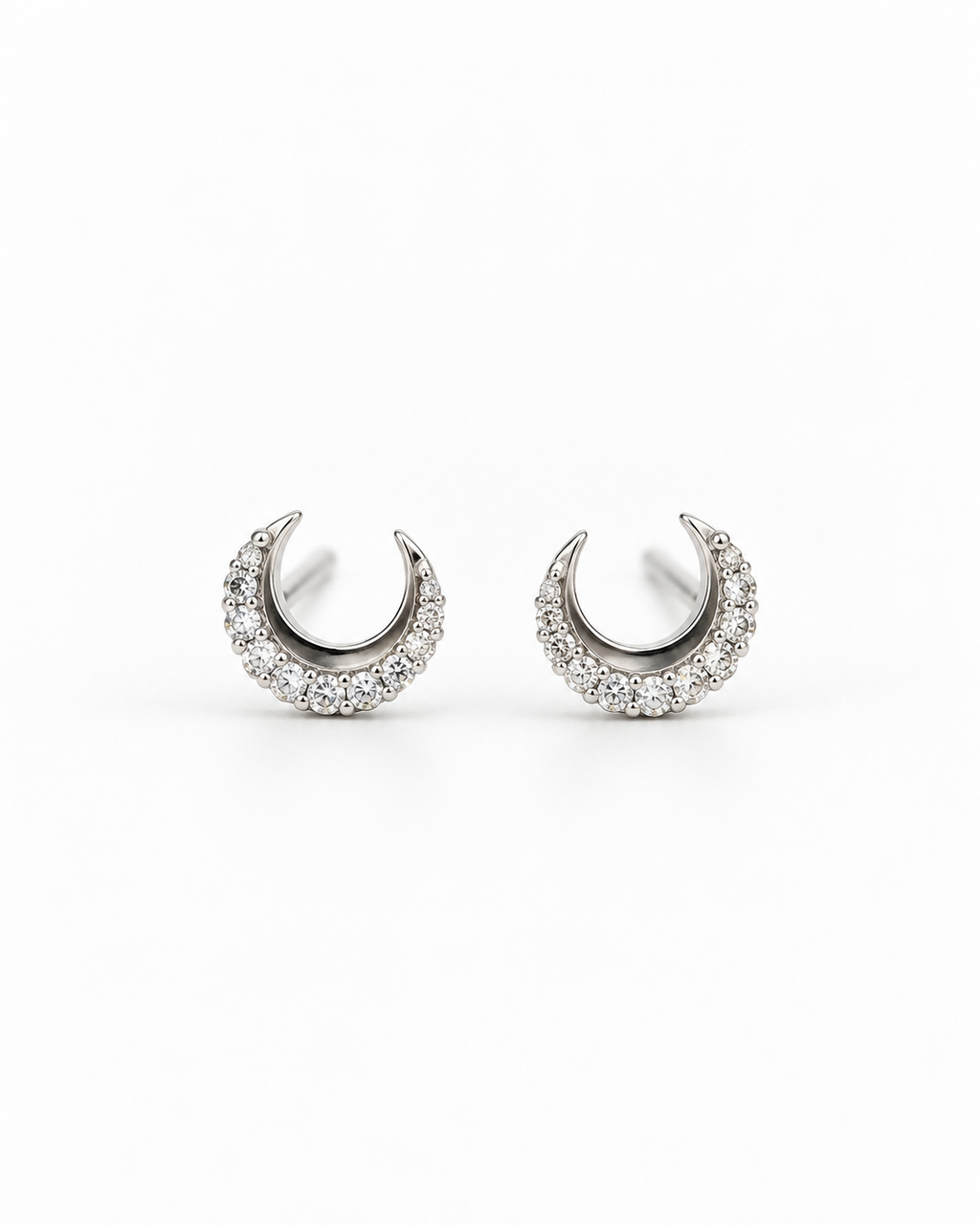 Luna Crescent Studs — Indo-Western earrings, Papa Diaries Malta (view 2)