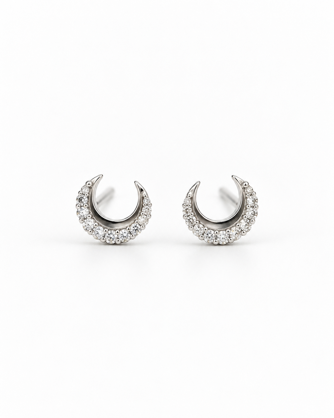 Luna Crescent Studs — Indo-Western earrings, Papa Diaries Malta (view 2)