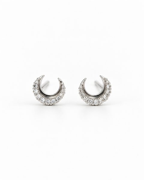Luna Crescent Studs — Indo-Western earrings, Papa Diaries Malta (view 2)