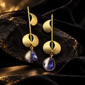Violet Shell Line Earrings — Indo-Western earrings, Papa Diaries Malta