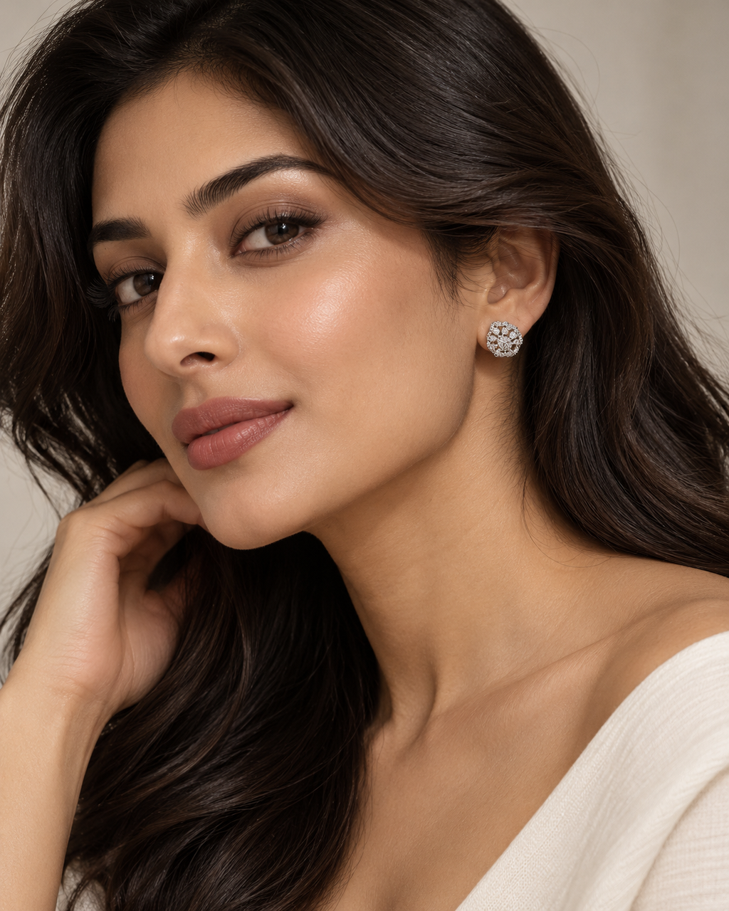 Petite Rosette Studs — Indo-Western earrings, Papa Diaries Malta (view 4)