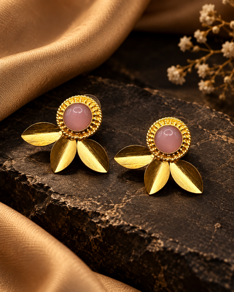 Blush Petal Earrings — Indo-Western earrings, Papa Diaries Malta (view 2)