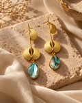 Aqua Shell Line Earrings — Indo-Western earrings, Papa Diaries Malta