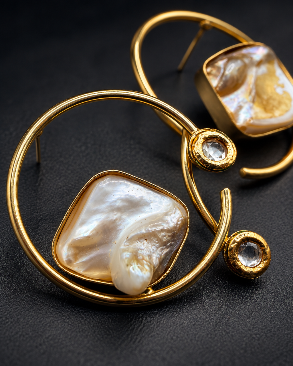 Shell Halo Hoops — Indo-Western earrings, Papa Diaries Malta (view 2)