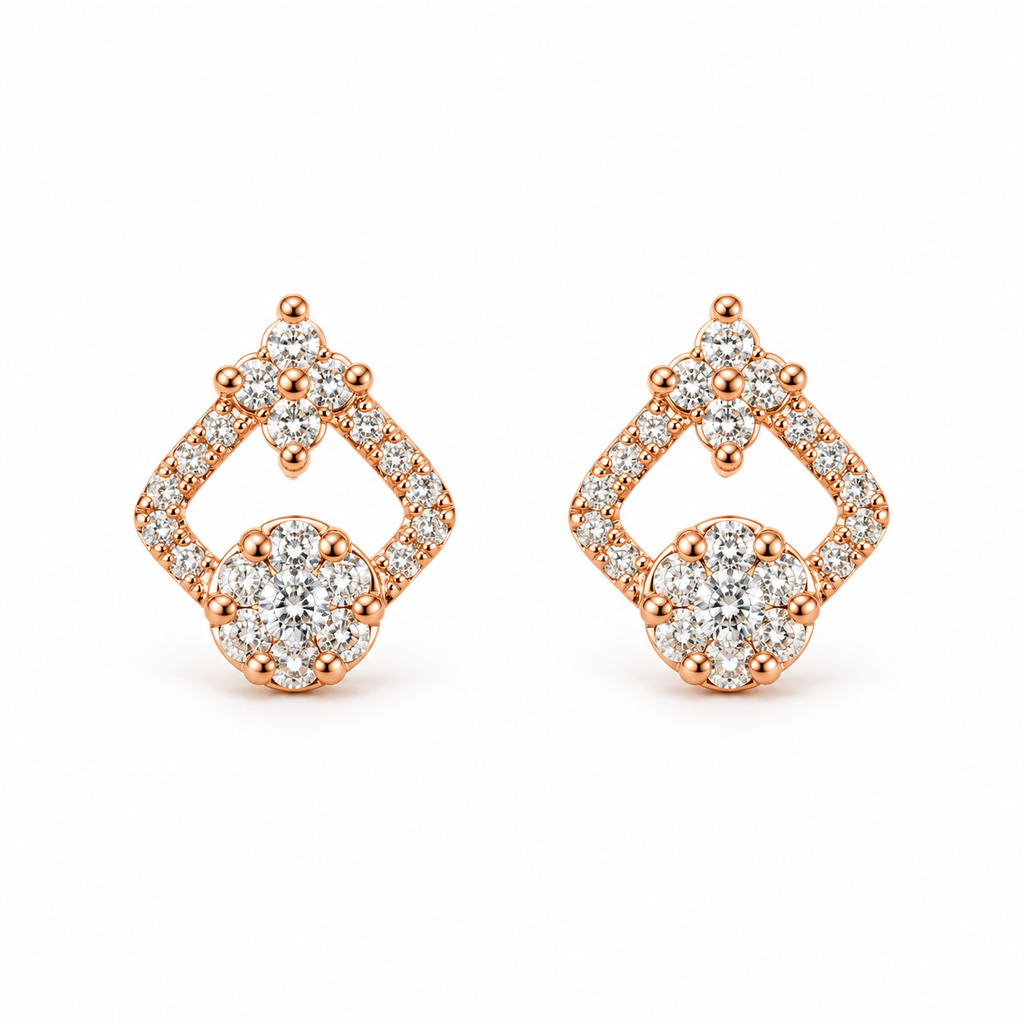 Rosé Geometry Studs — Indo-Western earrings, Papa Diaries Malta (view 3)