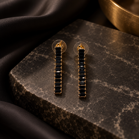 Noir Line Drops — Indo-Western earrings, Papa Diaries Malta (view 2)
