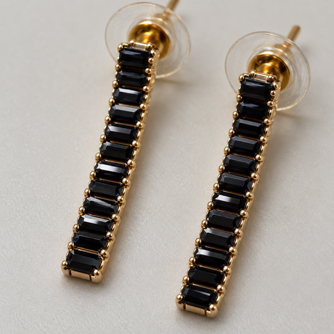 Noir Line Drops — Indo-Western earrings, Papa Diaries Malta (view 3)