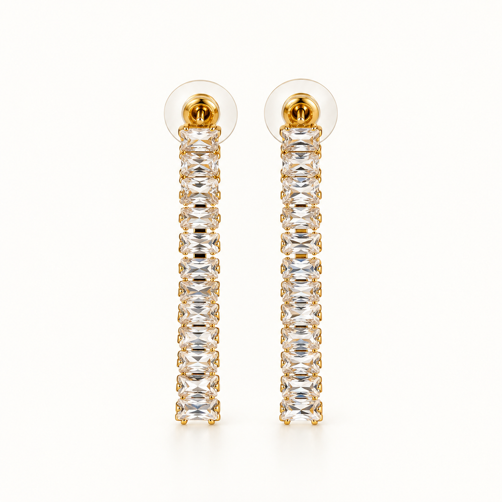 Crystal Line Drops — Indo-Western earrings, Papa Diaries Malta (view 2)