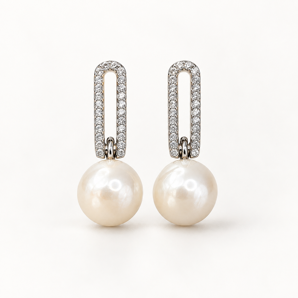 Pearl Line Drop Earrings — Indo-Western earrings, Papa Diaries Malta