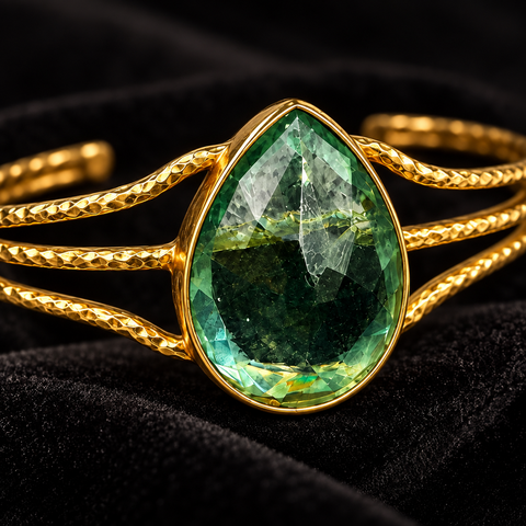 Faceted Teardrop Cuff