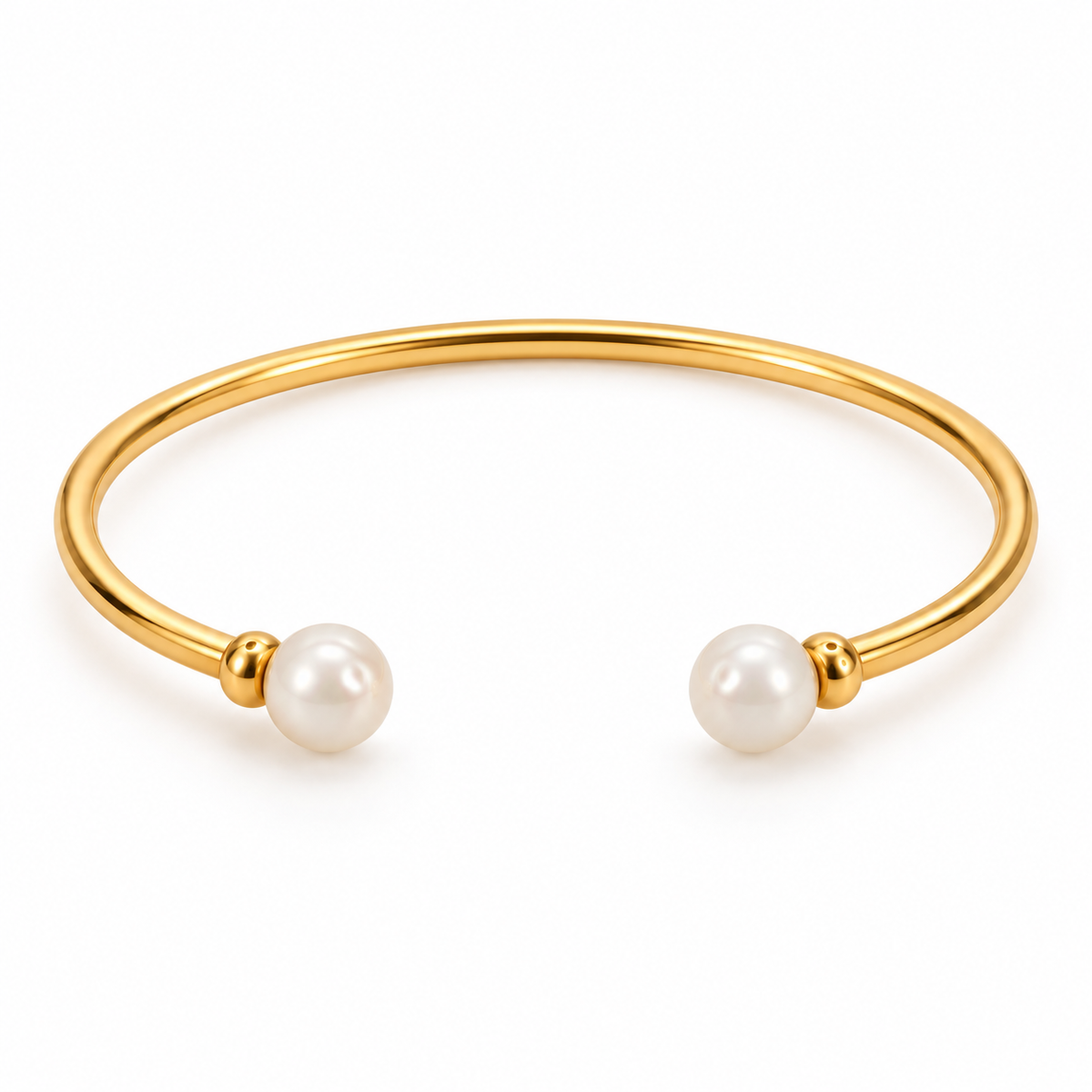 Twin Pearl Open Bangle