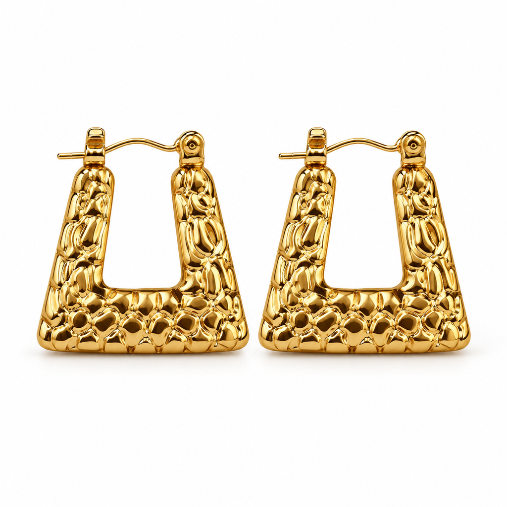 Trapeze Texture Hoops