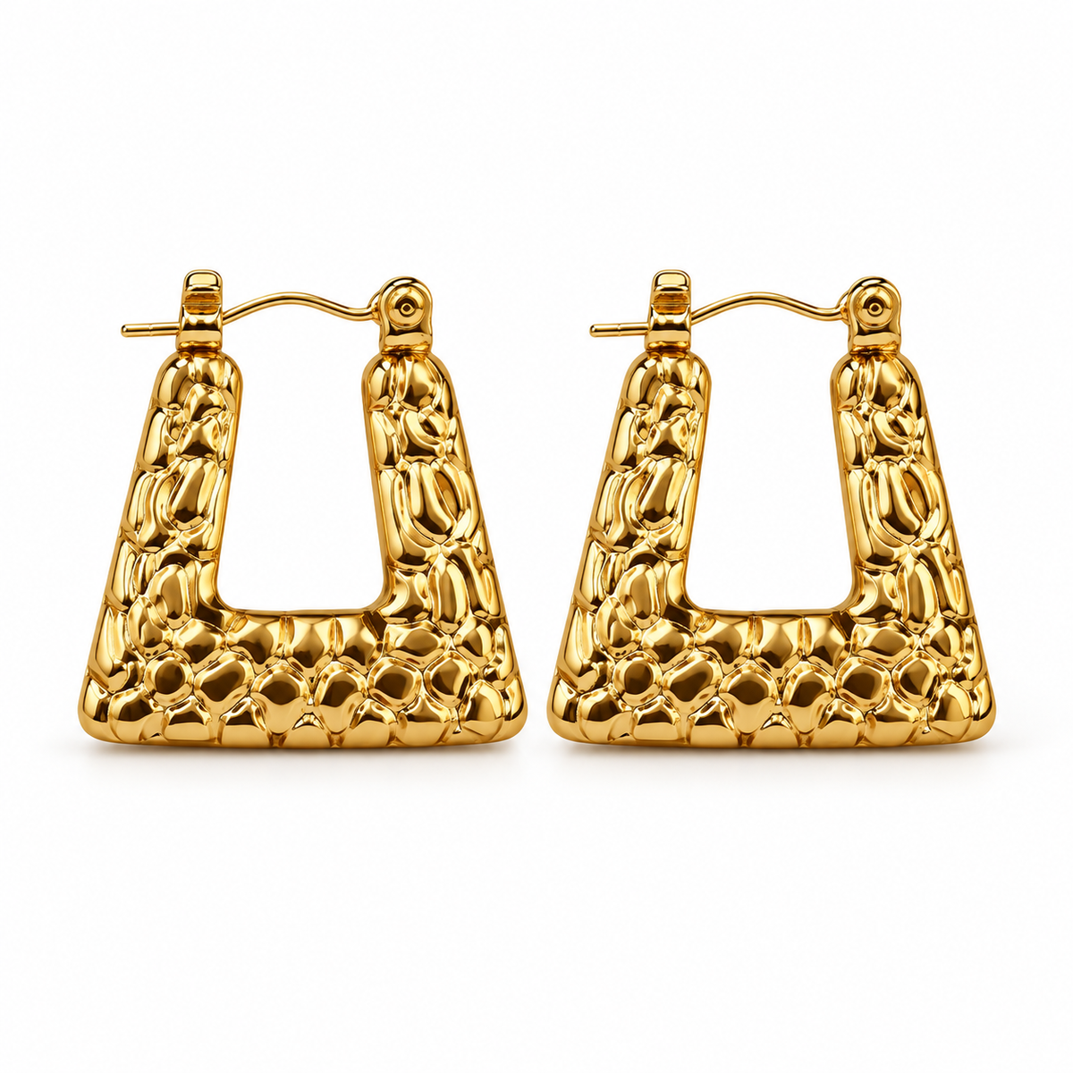 Trapeze Texture Hoops