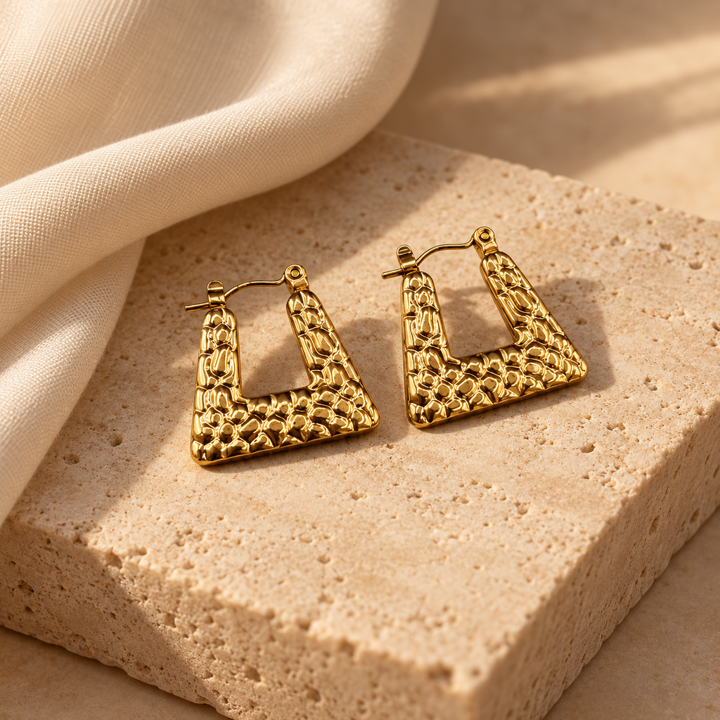 Trapeze Texture Hoops