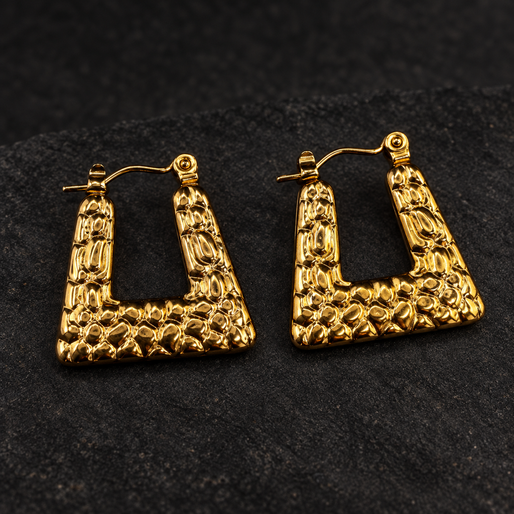 Trapeze Texture Hoops