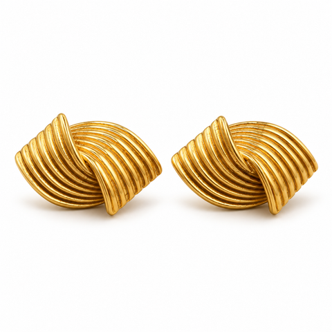Ribbed Knot Studs