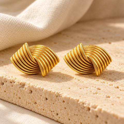 Ribbed Knot Studs