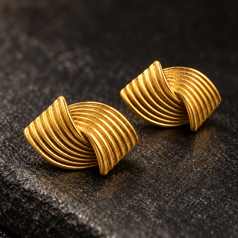 Ribbed Knot Studs