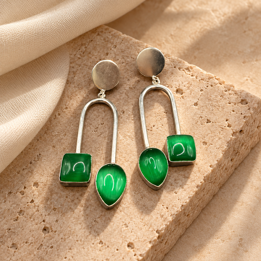 Emerald Frame Earrings