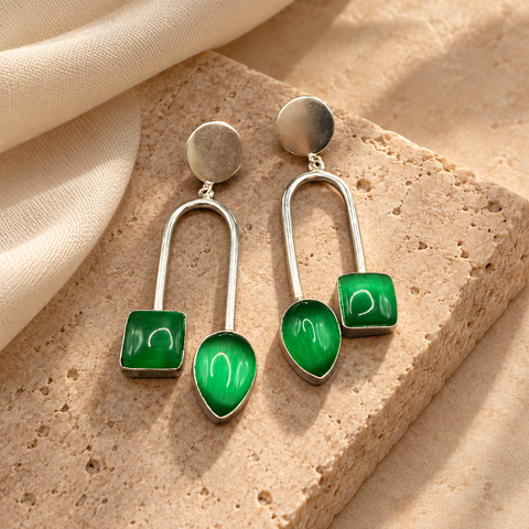 Emerald Frame Earrings
