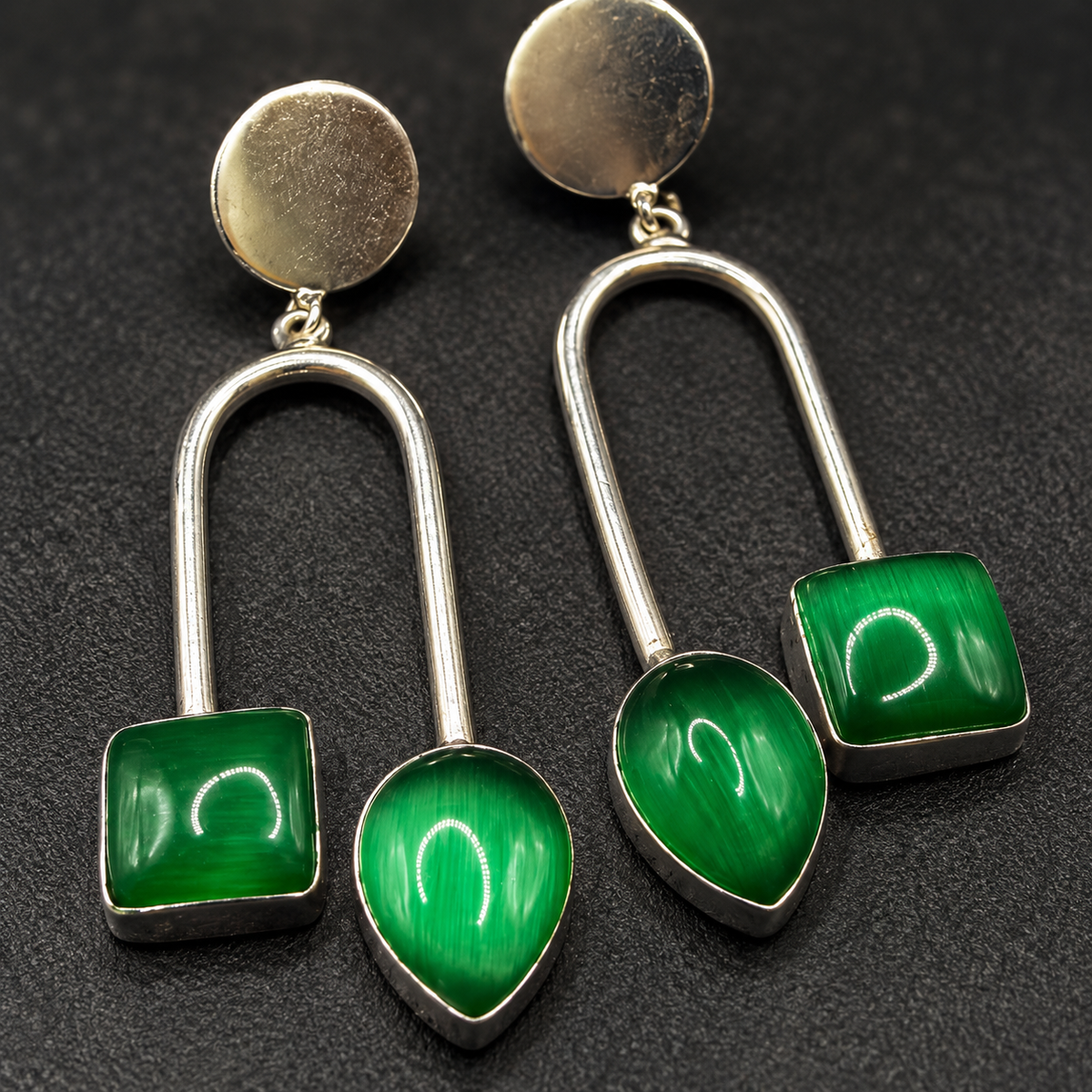 Emerald Frame Earrings