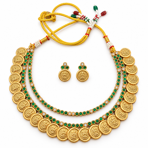 Lakshmi Coin Layered Necklace Set