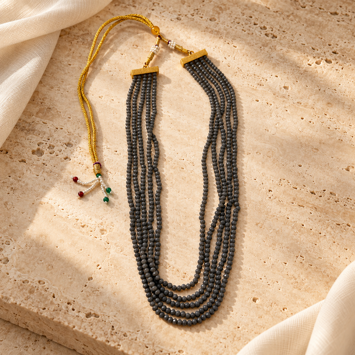 Grey Mist Bead Necklace