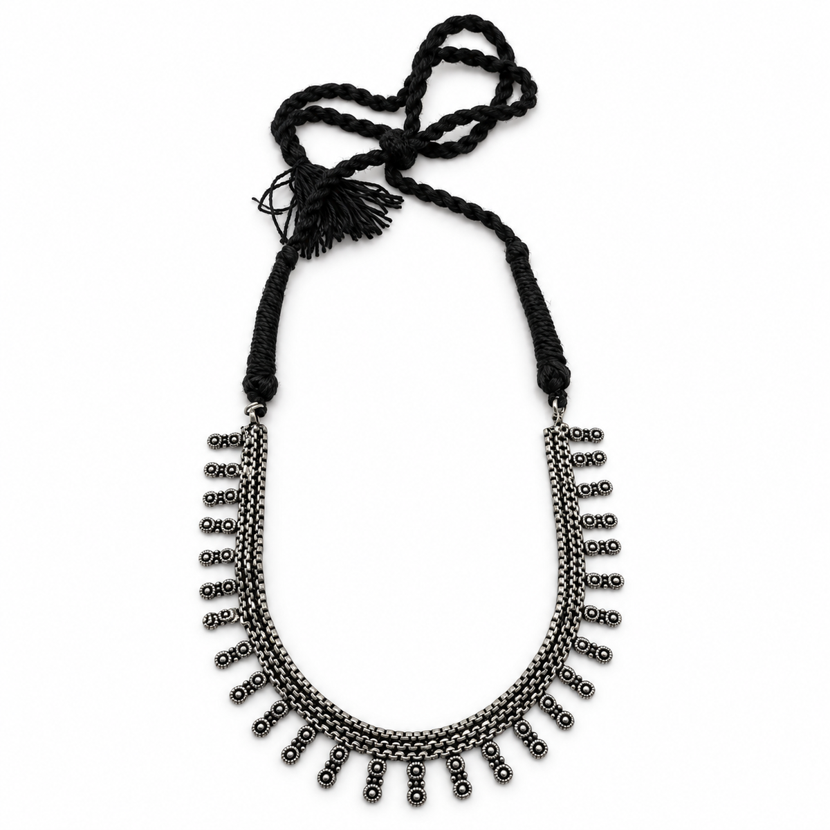 Oxidised Fringe Necklace