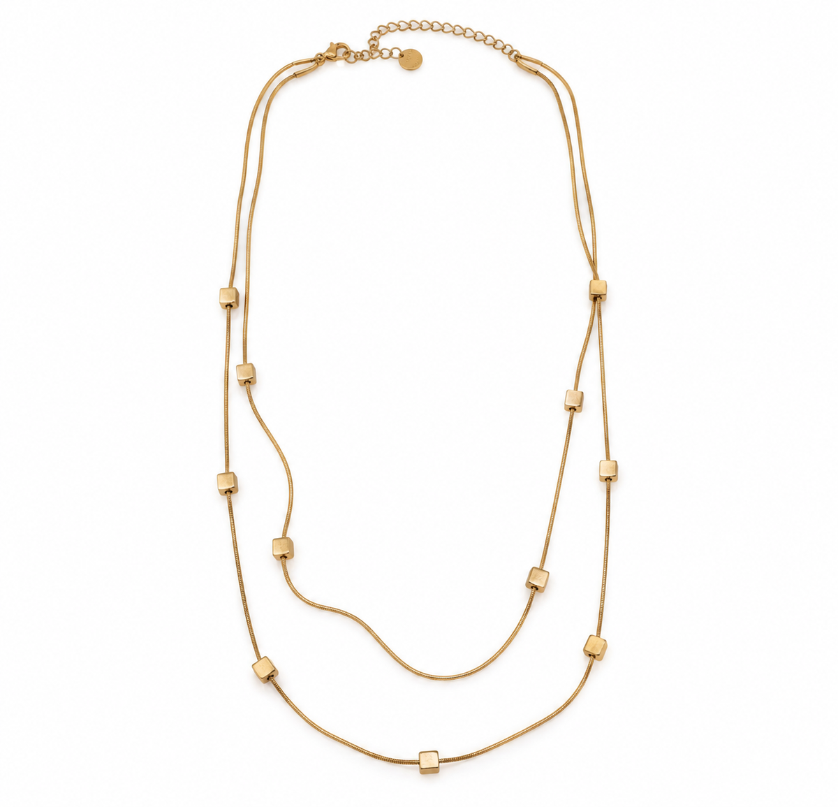 Golden Cube Longline Necklace
