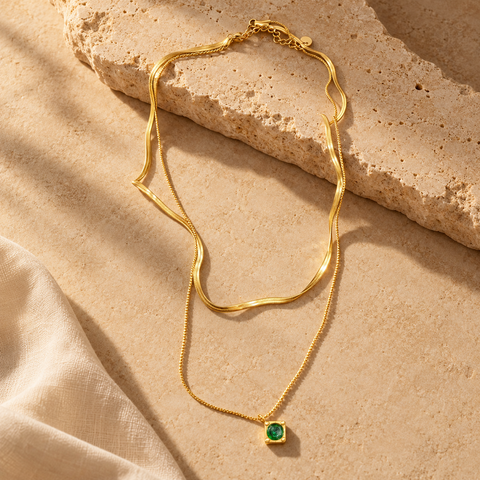Emerald Layer Necklace