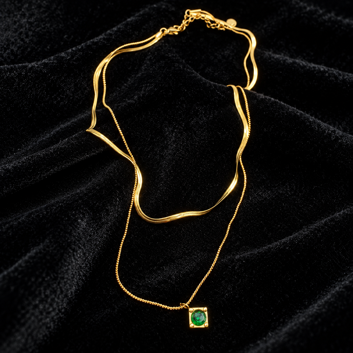 Emerald Layer Necklace