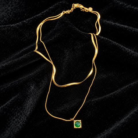 Emerald Layer Necklace