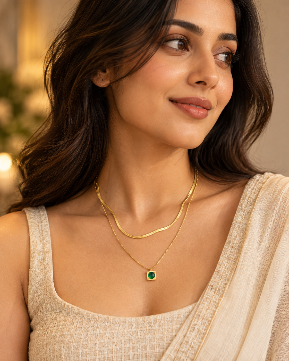 Emerald Layer Necklace
