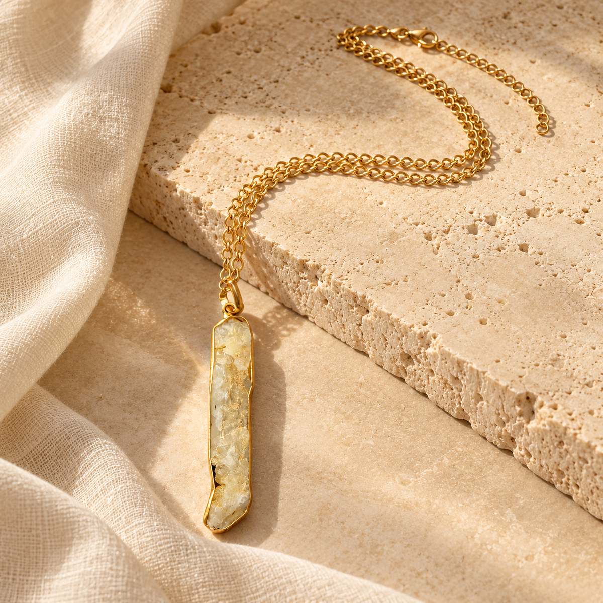 Raw Light Pendant Necklace